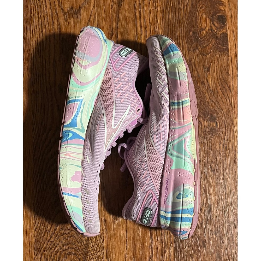 Brooks Glycerin 20 Womens 7.5 Running Shoes Pink Marble Swirl - Picture 2 of 7
